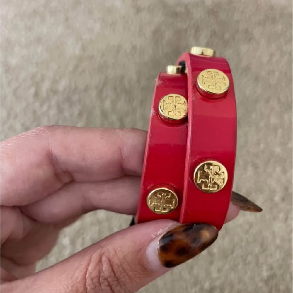 Tory Burch Red and Gold Wrap Bracelet. Worn 1s. Brand New!!